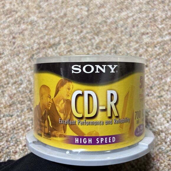 NEW Sony CD-R High Speed Recordable Disc 700 MB 1X-48X 80 Min 50 Pack Sealed - Picture 1 of 3